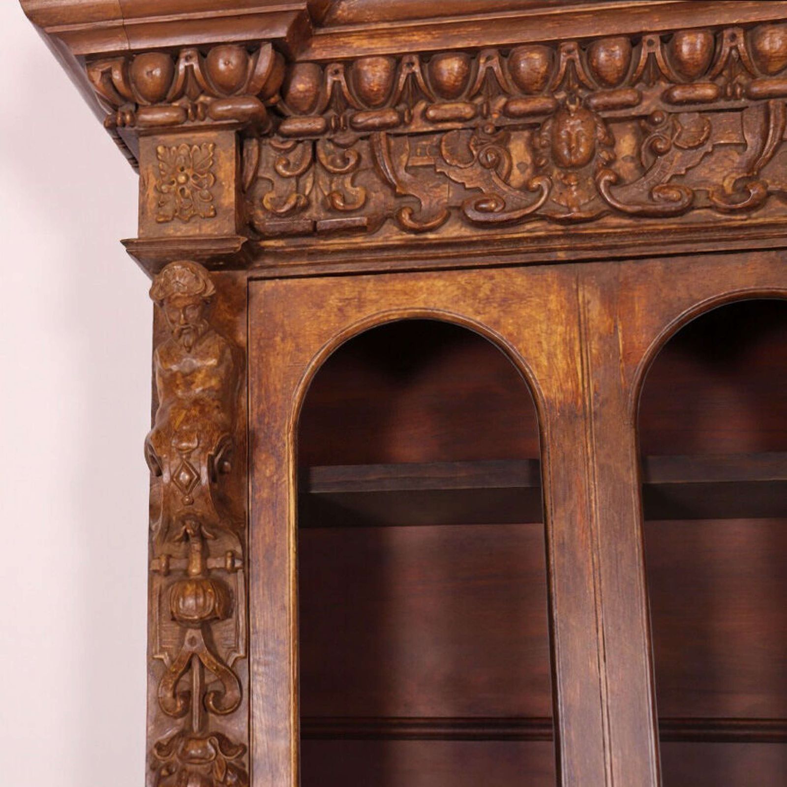 Carved Pine Chimney Cupboard, 1800s photo Furniture