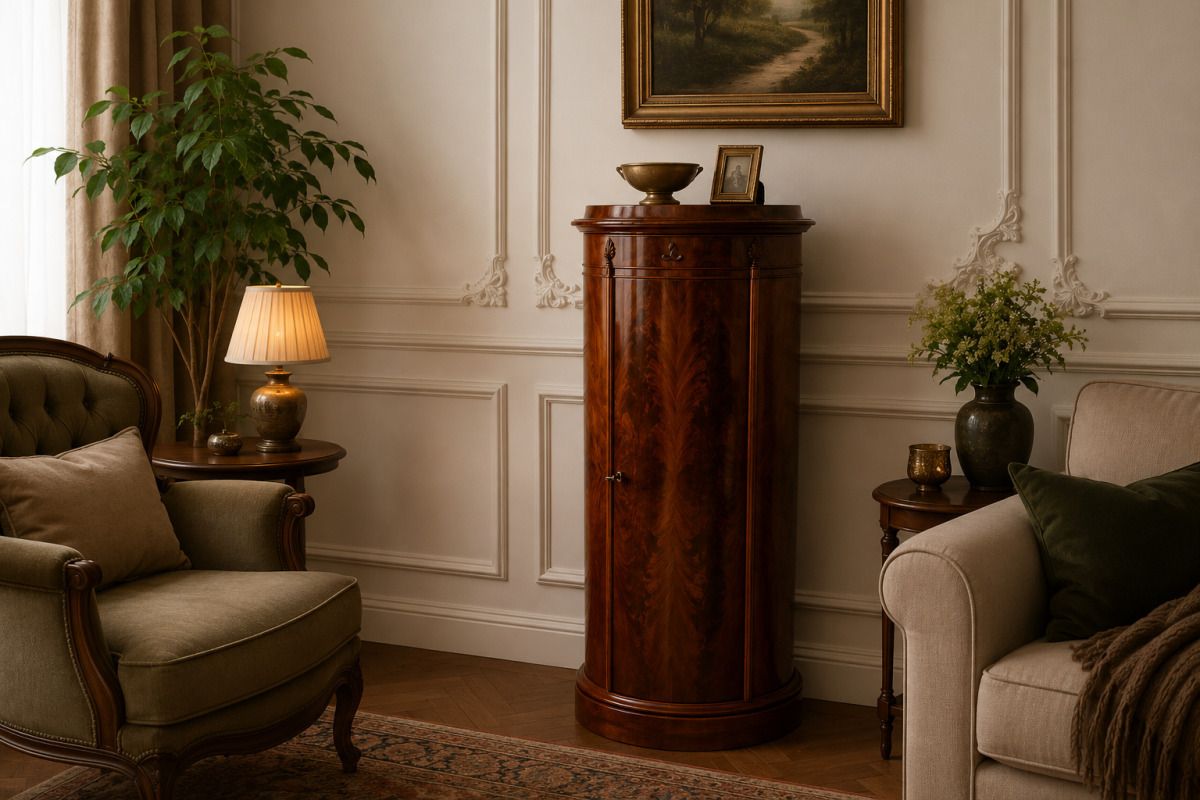 Interesting Biedermeier Pillar Chest Of Drawers, Northern Europe, Circa 1860. After Renovation.