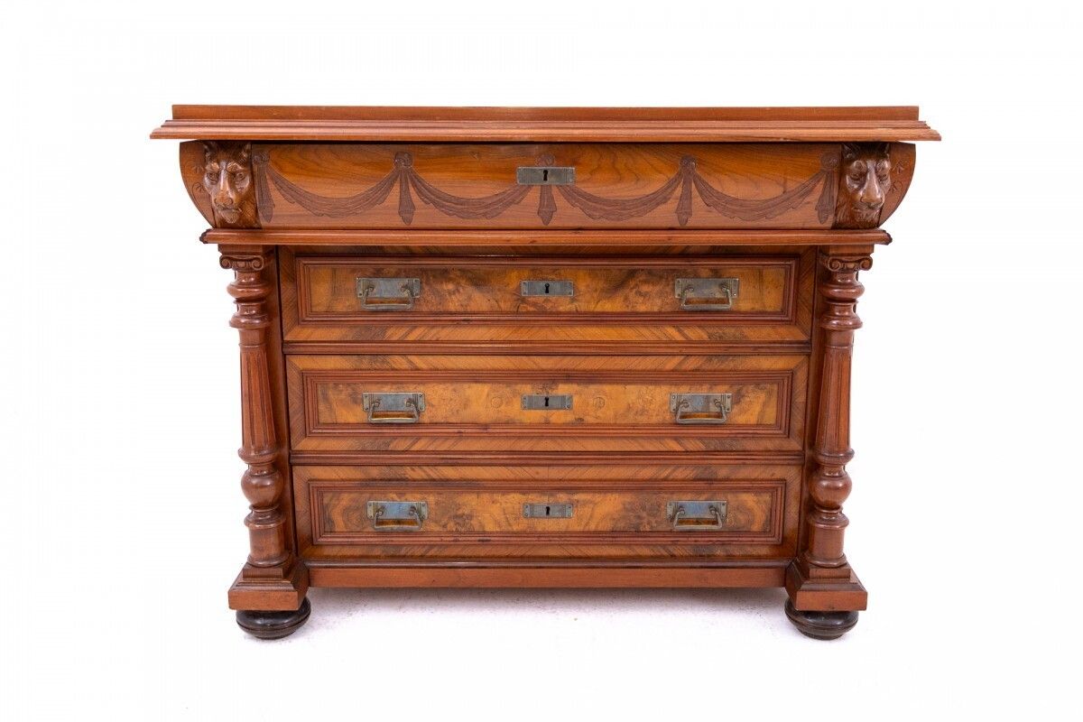 Antique Walnut Chest Of Drawers, Northern Europe, Circa 1900. photo furniture