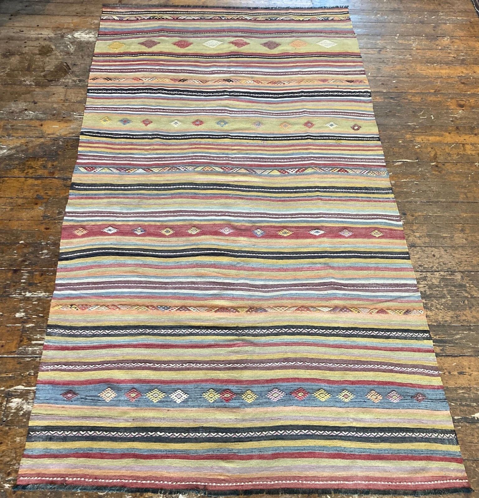 Vintage Anatolische Kilim 2,85m x 1,55m photo Textiel