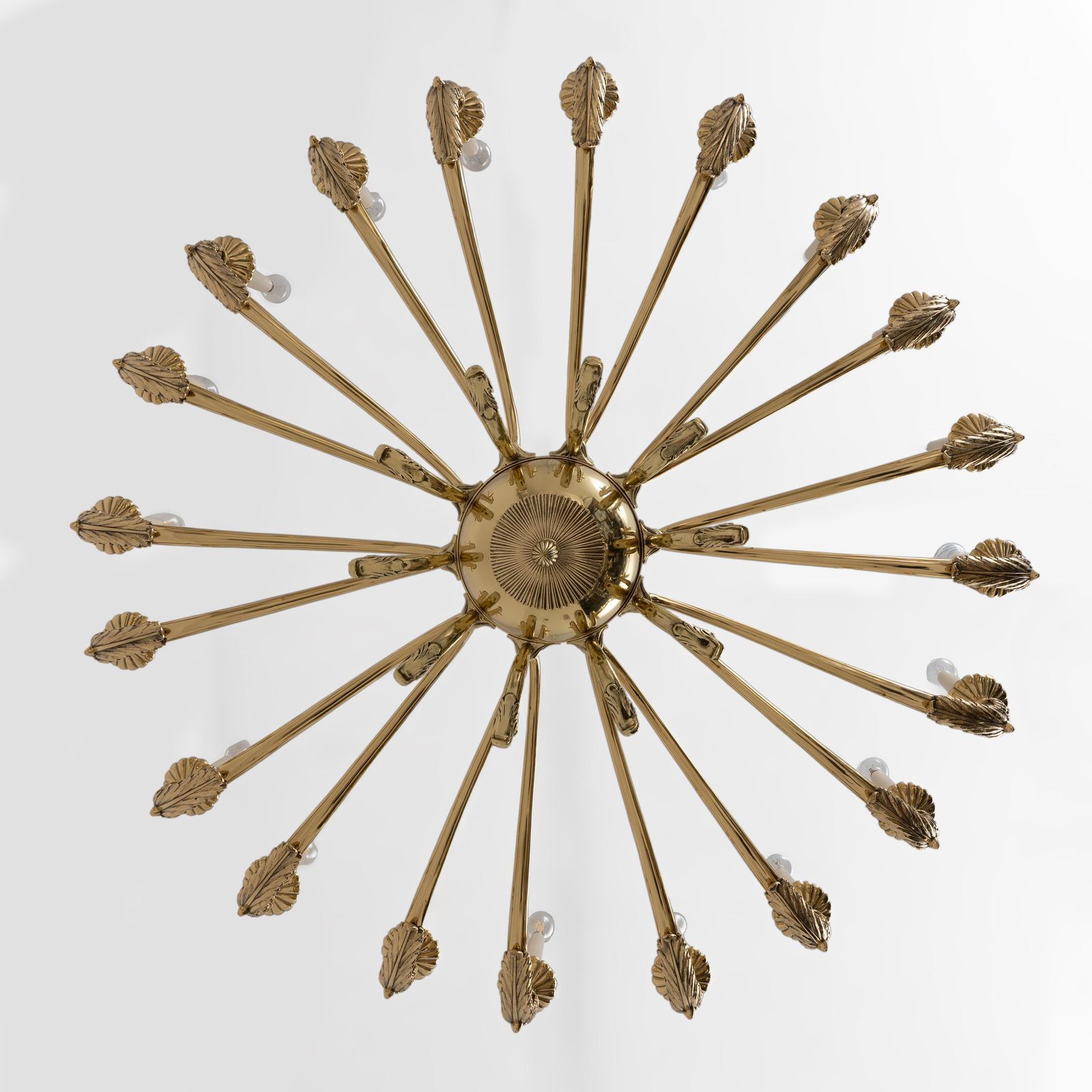 photo furniture Italian Neoclassical Style 20 Light Brass Chandelier, 1950s