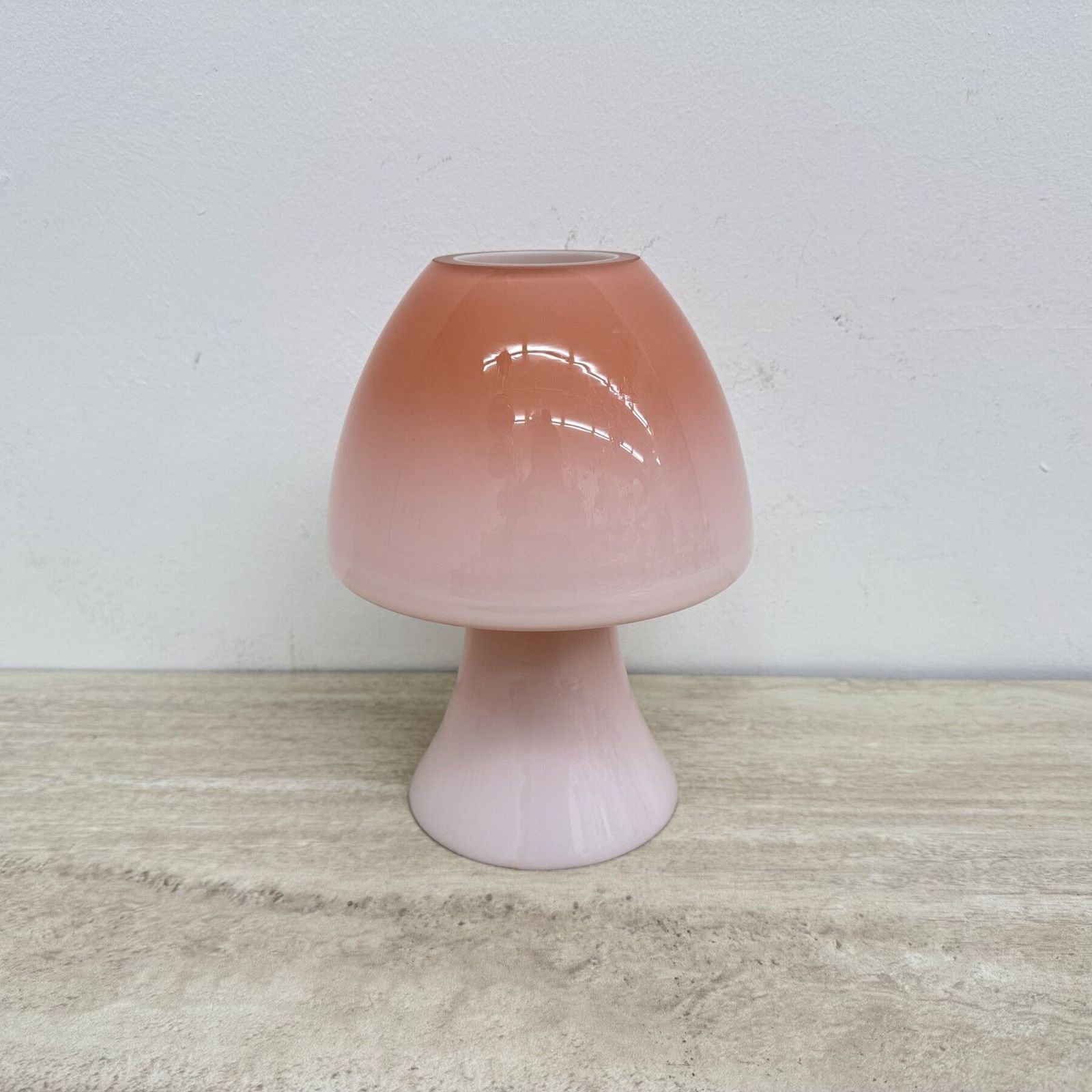 Peil & Putzer Roze Glazen Paddenstoellamp, Jaren 1970 photo buy