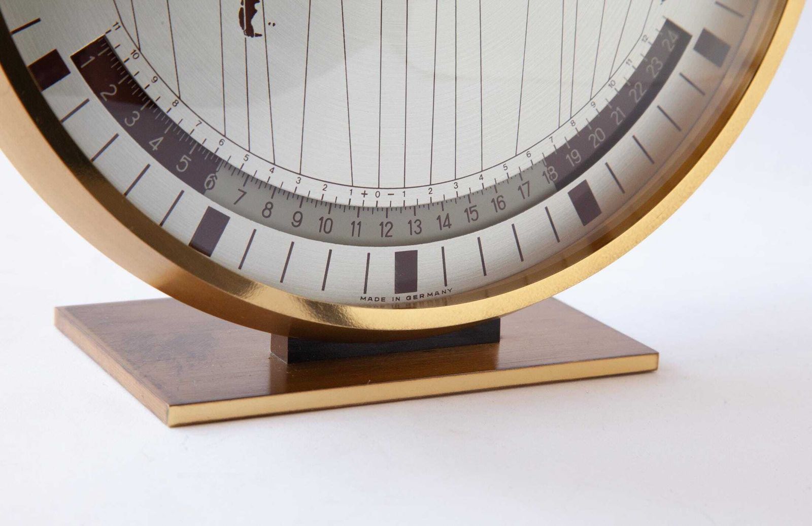 Kienzle World Time Clock Germany Desk Table Mid Century Bauhaus Brass Modern Mantel Mcm Heinrich Moller Office photo 347.0