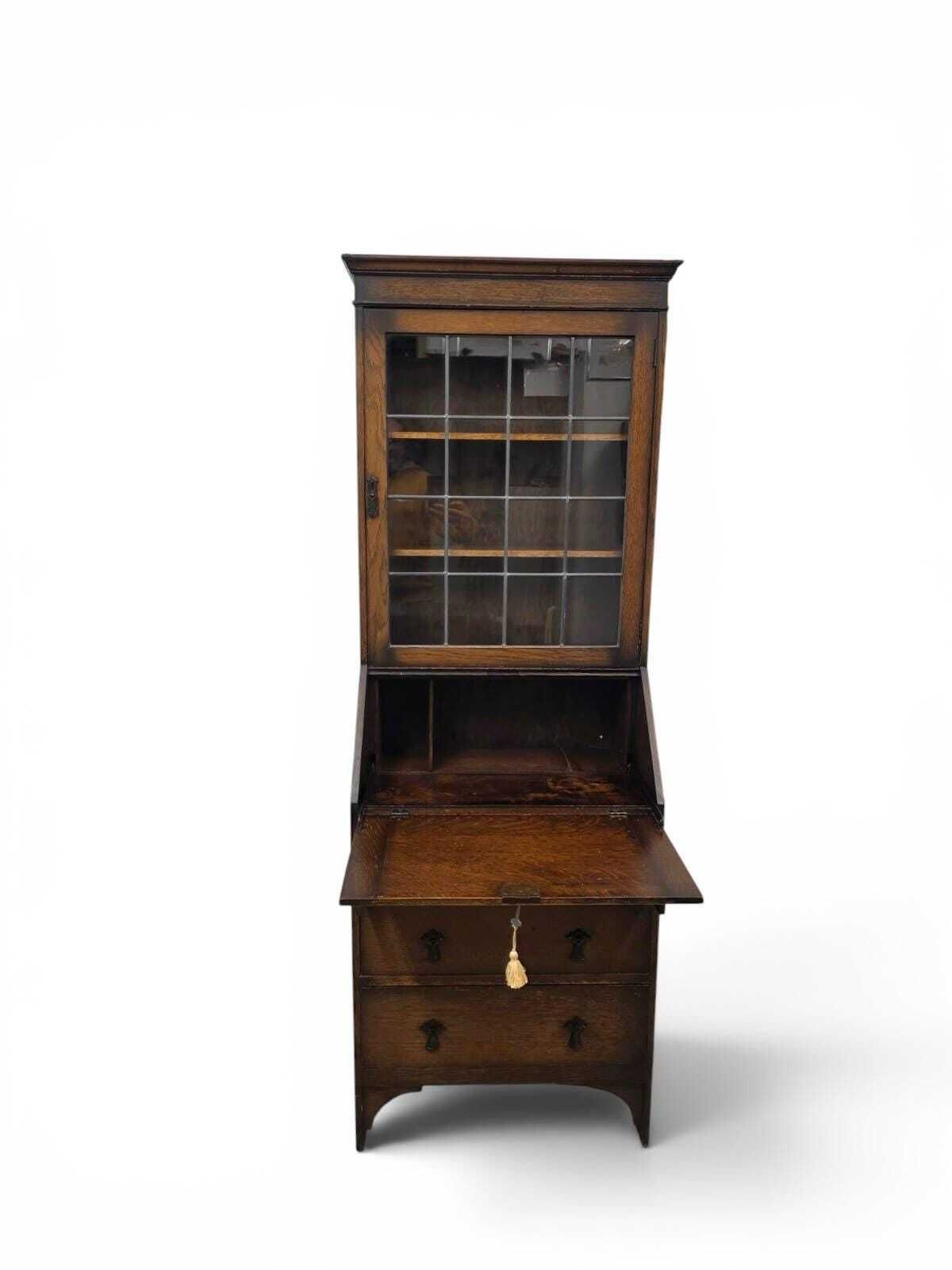 Antique Oak Bureau Bookcase By C.W.S. / C1920 photo Furniture
