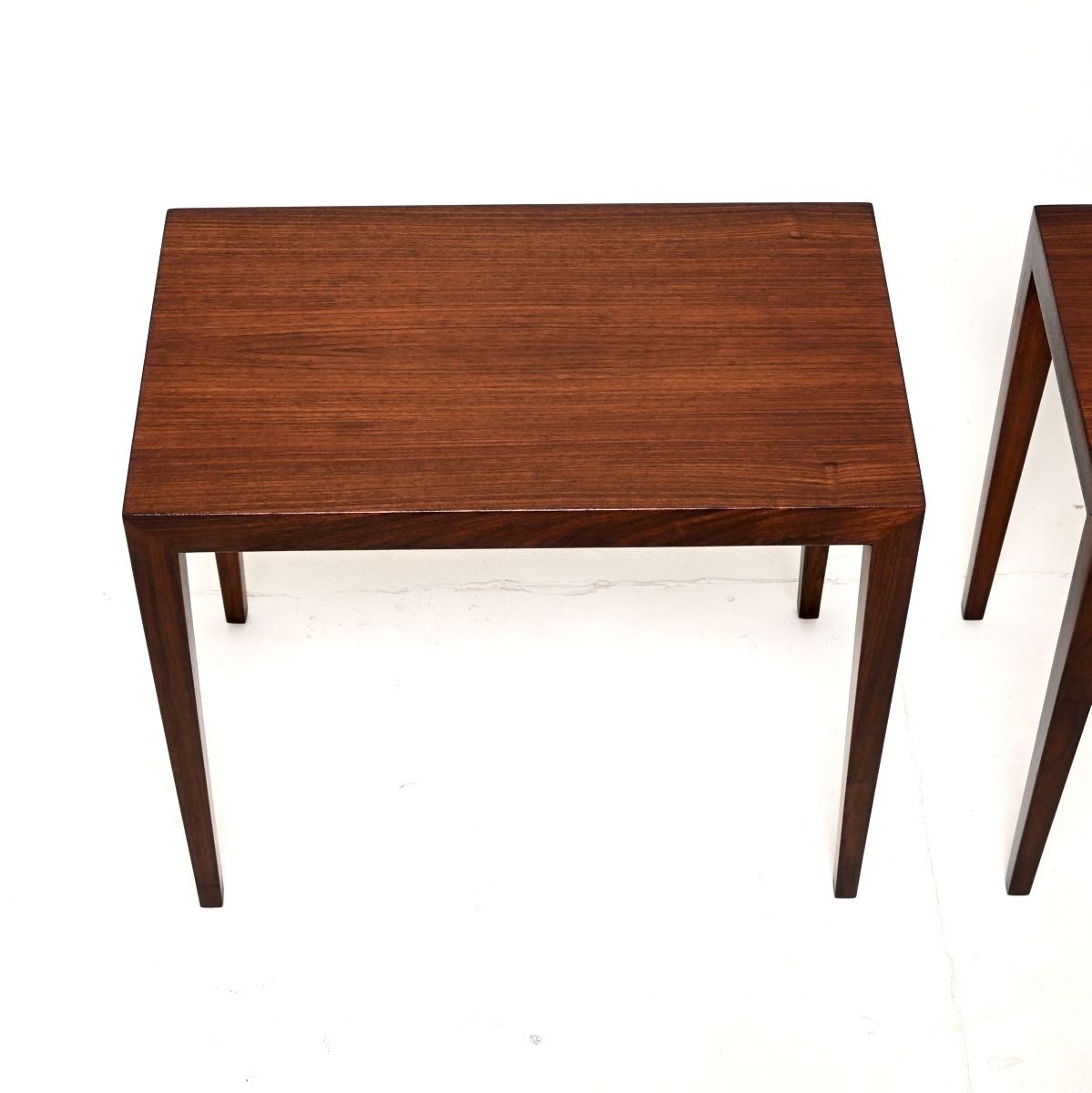 Pair Of Danish Vintage Rosewood Side Tables By Severin Hansen For Haslev photo for sale