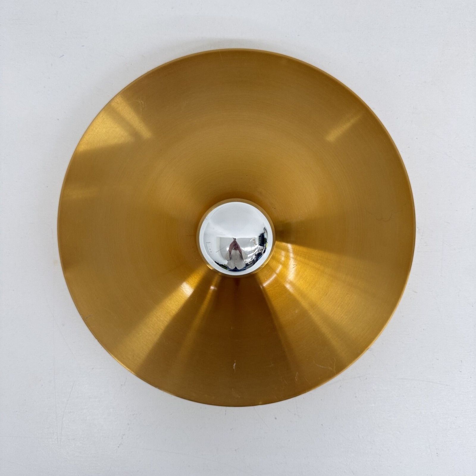 Vintage Rose Gold Disc Wall Lamp Sconce , 1970s Germany