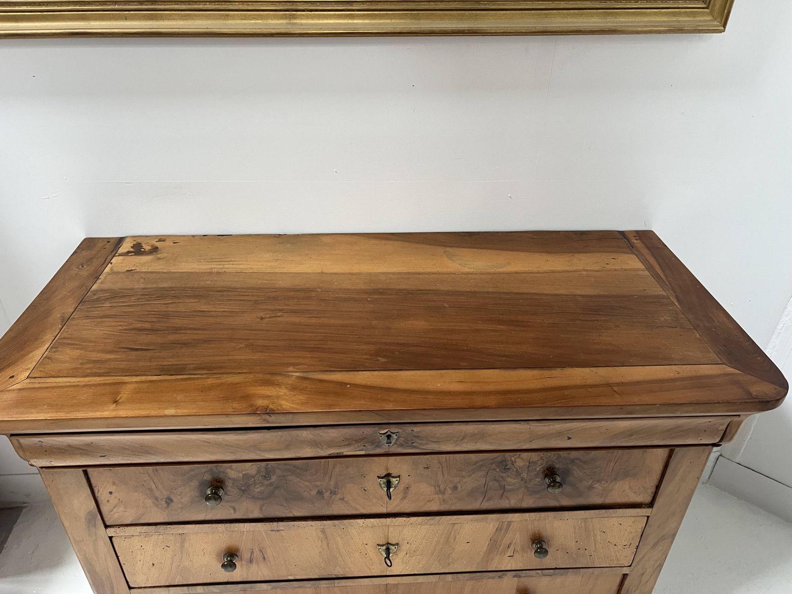 Louis Philippe Chest Of Drawers In Solid Cherry Wood, 19th Century. photo vintage