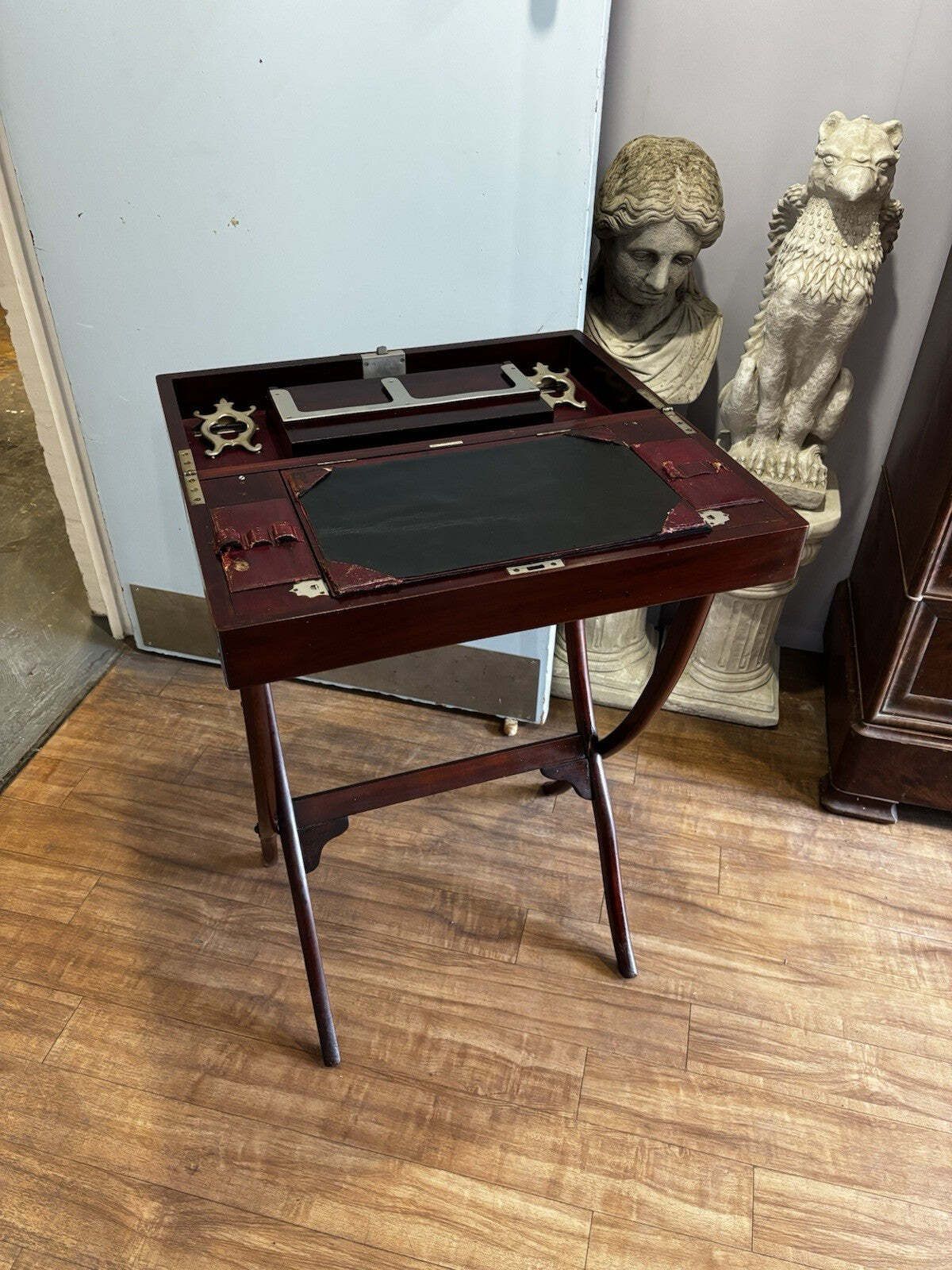 English Victorian Folding Campaign Desk With Fitted Interior. photo 894.0