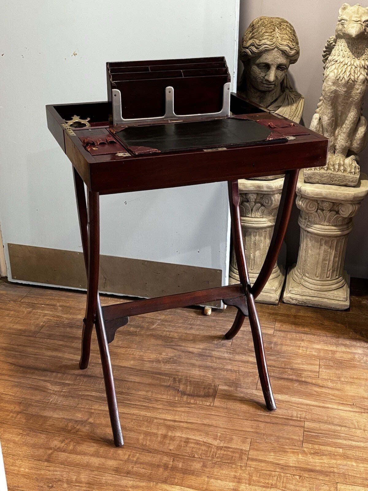 894.0 English Victorian Folding Campaign Desk With Fitted Interior. photo