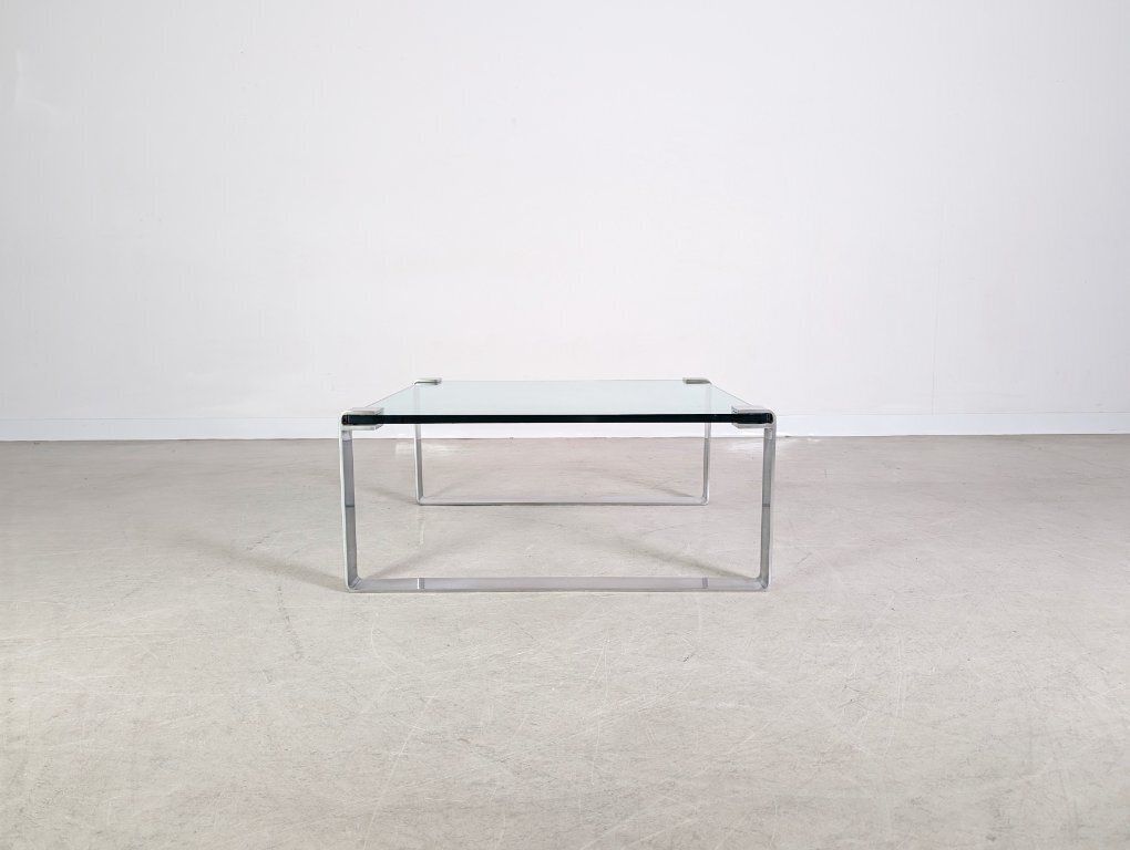 Peter Draenert Classic Coffee Table 1022 Square Glass Table photo for sale