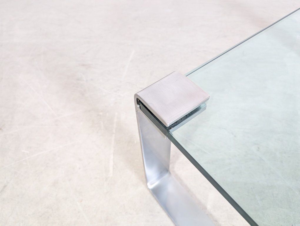photo for sale Peter Draenert Classic Coffee Table 1022 Square Glass Table