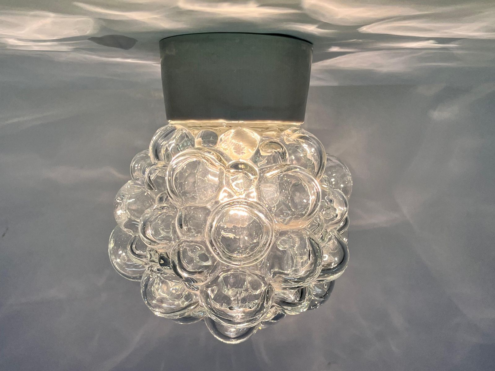 Design glazen mid-century wand- of plafondlamp, plafondlamp (flushmount), jaren 1970 photo furniture