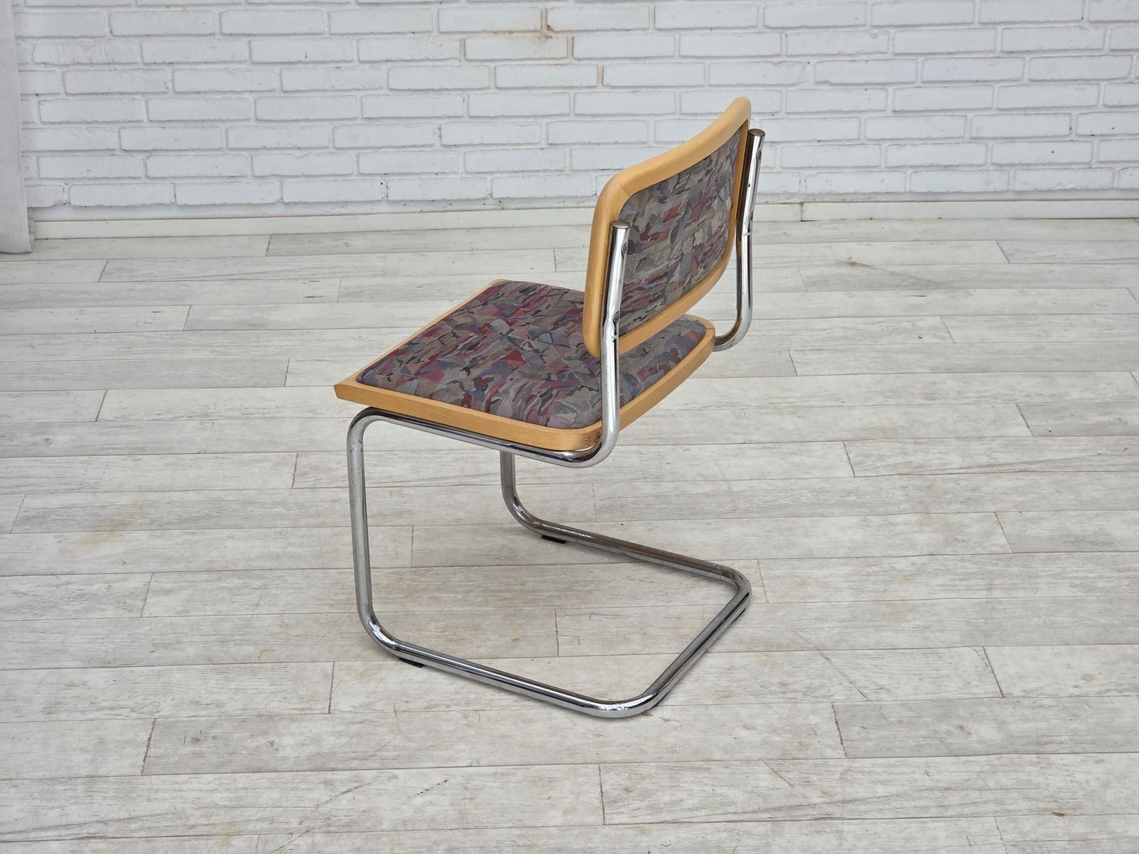 photo vinterior Set Van 4 Italiaanse Eetkamerstoelen In Bauhaus Stijl, Ca. Jaren 1970.