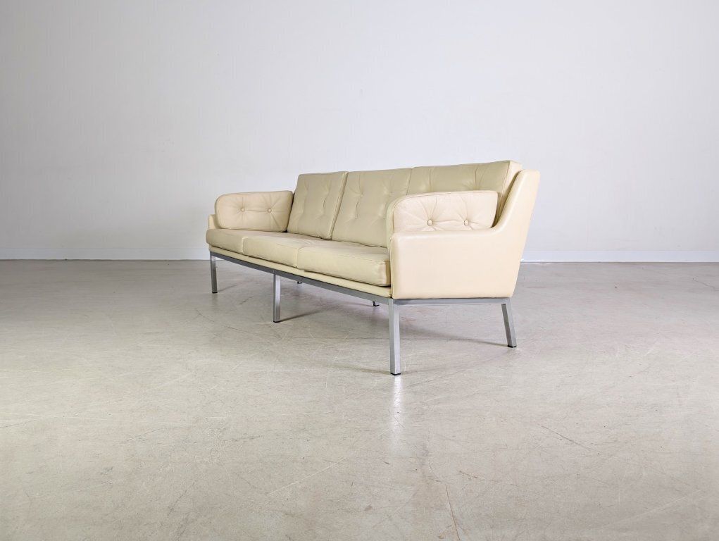 Original Roland Rainer Leather Sofa Couch, Wk Wohnen Vienna 1980 photo 2084.0