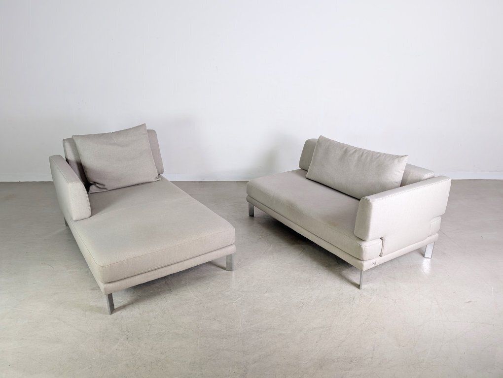 Furniture Original Rolf Benz Sento Sofa Design Couch Corner Sofa Grey Fabric photo