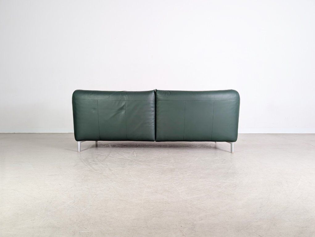 Original Rolf Benz Sofa, Leather Design Couch, Dark Green, Two Seater photo buy