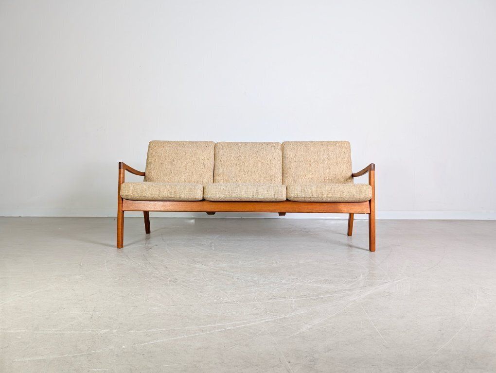 Midcentury Sofa France & Søn Couch Ole Wanscher Three Seater Teak2 photo for sale