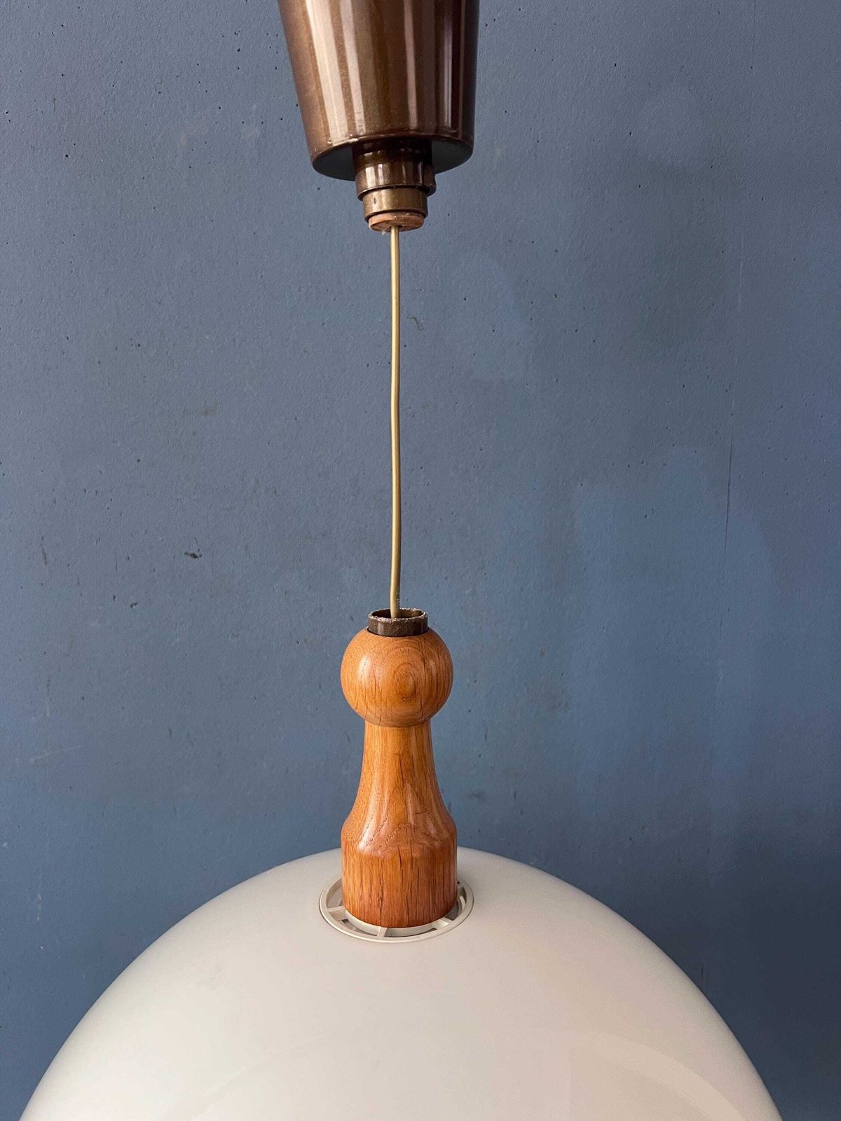 Vintage White Wooden Steinhauer Pendant Lamp, Plexiglass Suspension Light photo buy