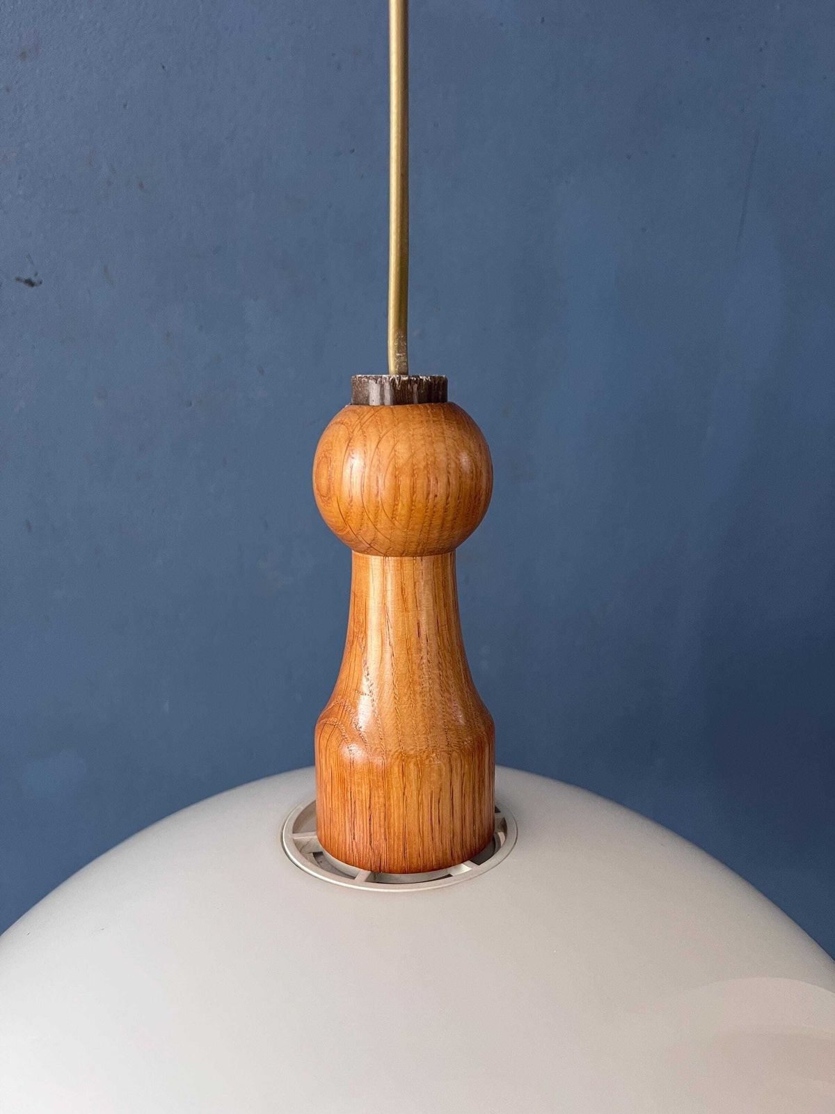 Vintage White Wooden Steinhauer Pendant Lamp, Plexiglass Suspension Light photo vintage