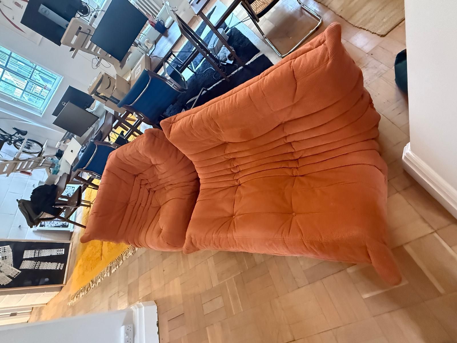 Orange Ligne Roset Togo Set. 2 Seat & Corner Modular Sofa   Excellent Condition photo for sale
