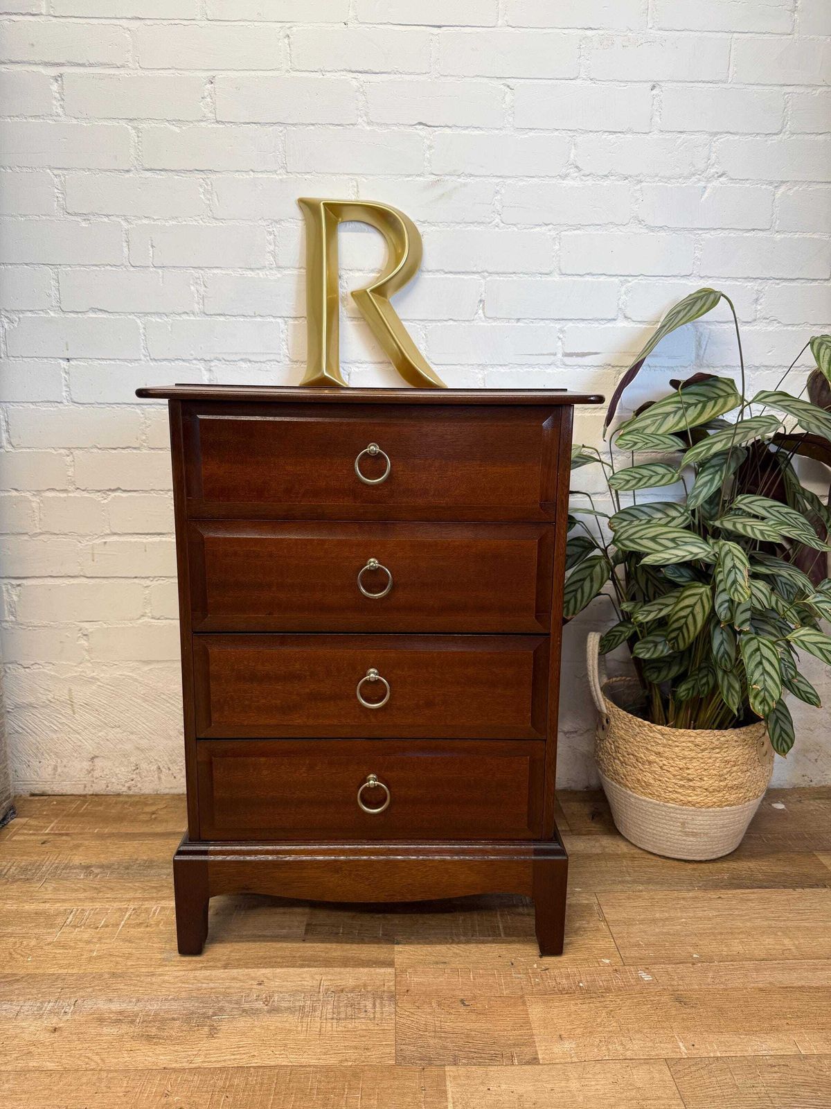 Stag Minstrel 4 Drawer Bedside In Original Cherry Finish