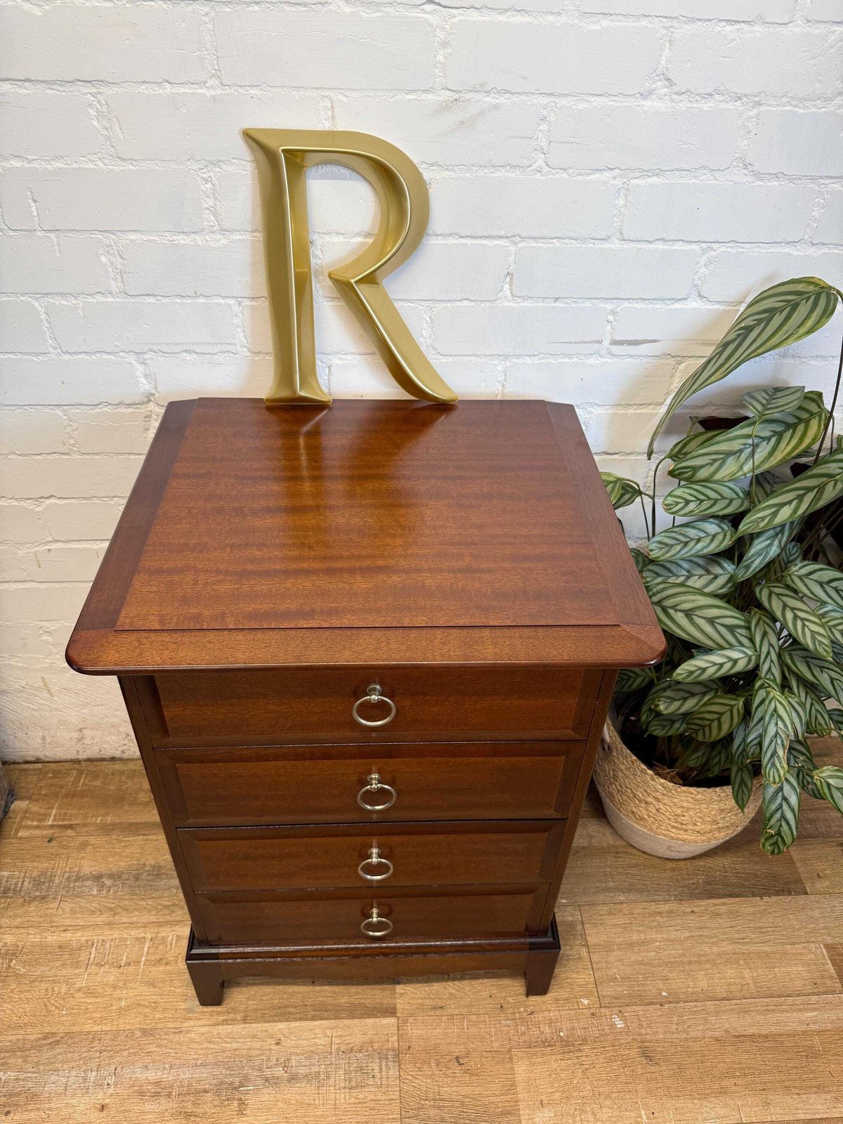 Stag Minstrel 4 Drawer Bedside In Original Cherry Finish photo furniture