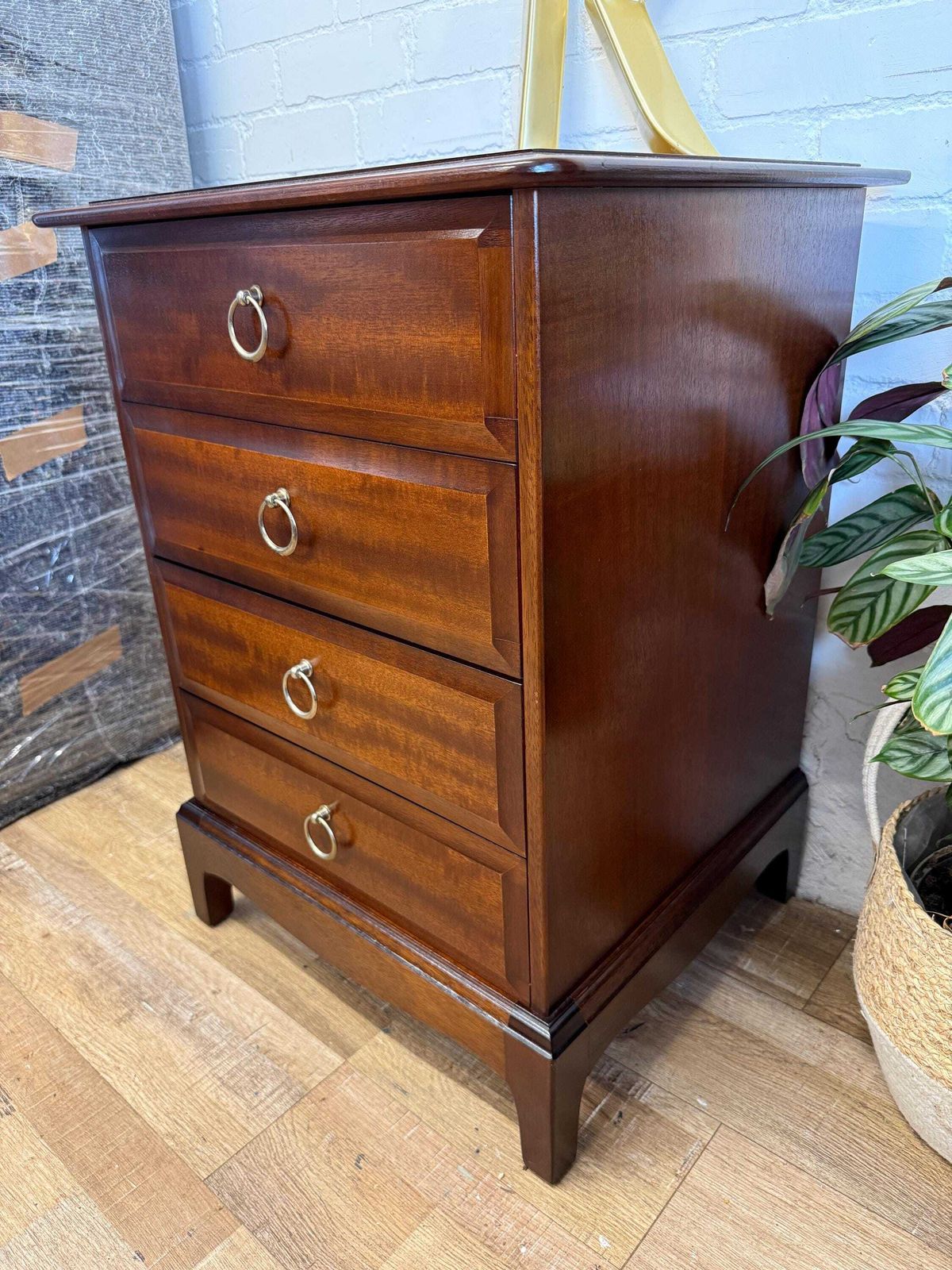 Stag Minstrel 4 Drawer Bedside In Original Cherry Finish photo Furniture