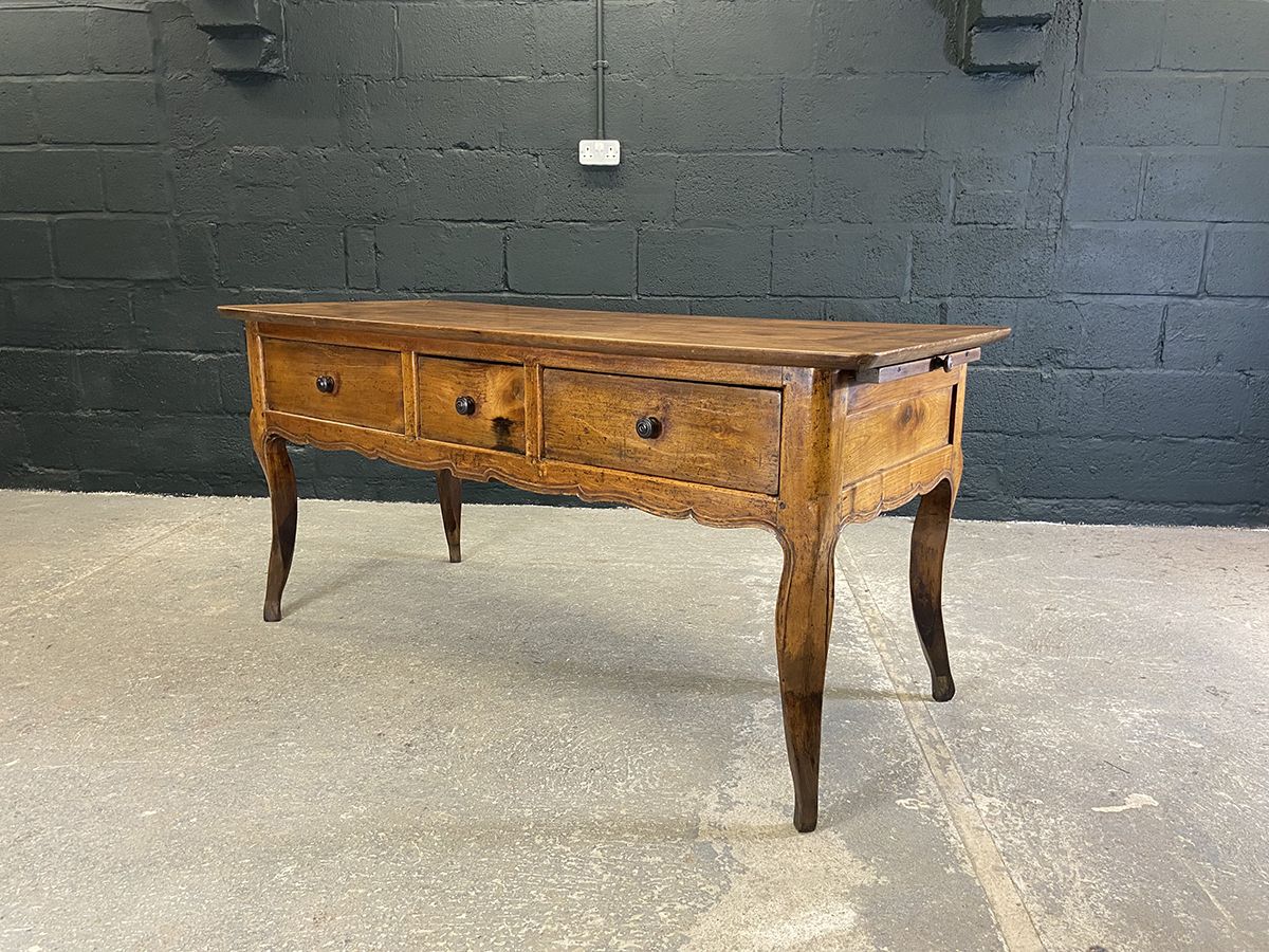 2450.0 French Provincial Walnut Serving Table With Side Slide, Circa 1880 photo