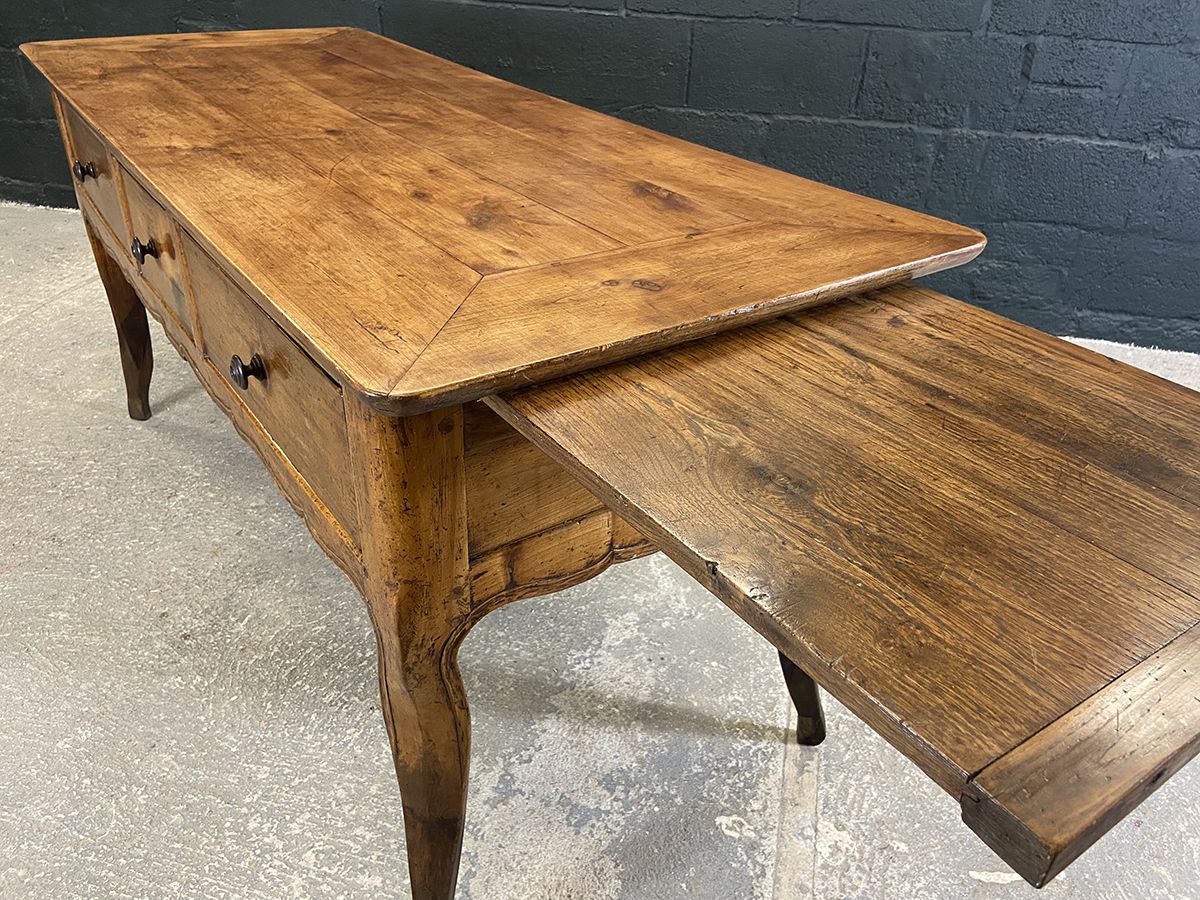 photo vinterior French Provincial Walnut Serving Table With Side Slide, Circa 1880