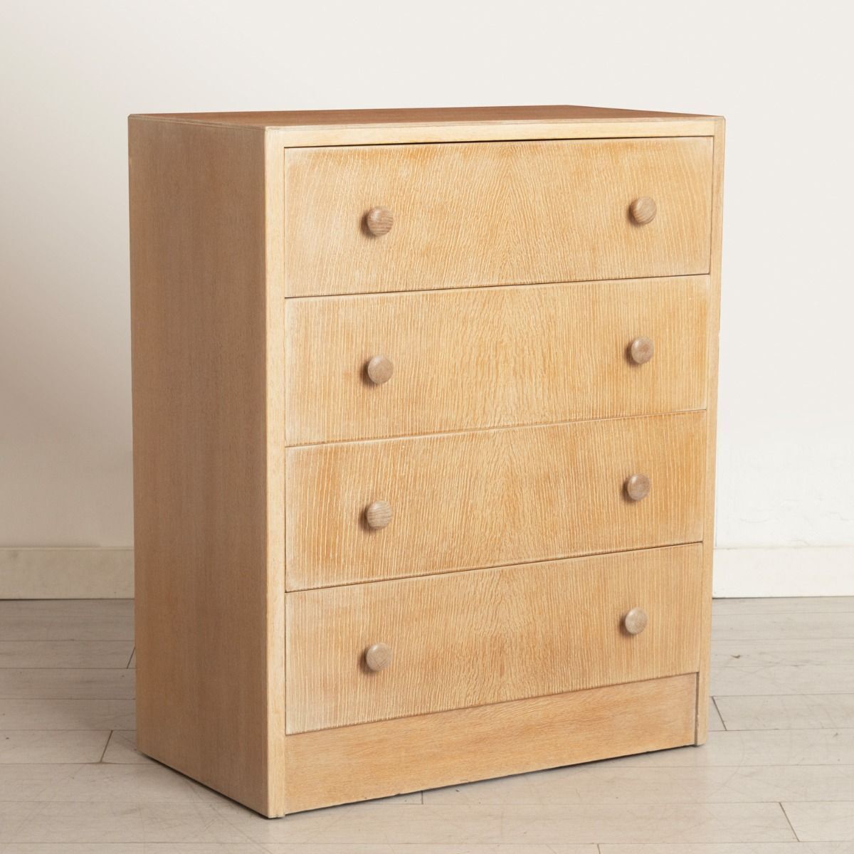 1940s Limed Oak Chest Of Drawers