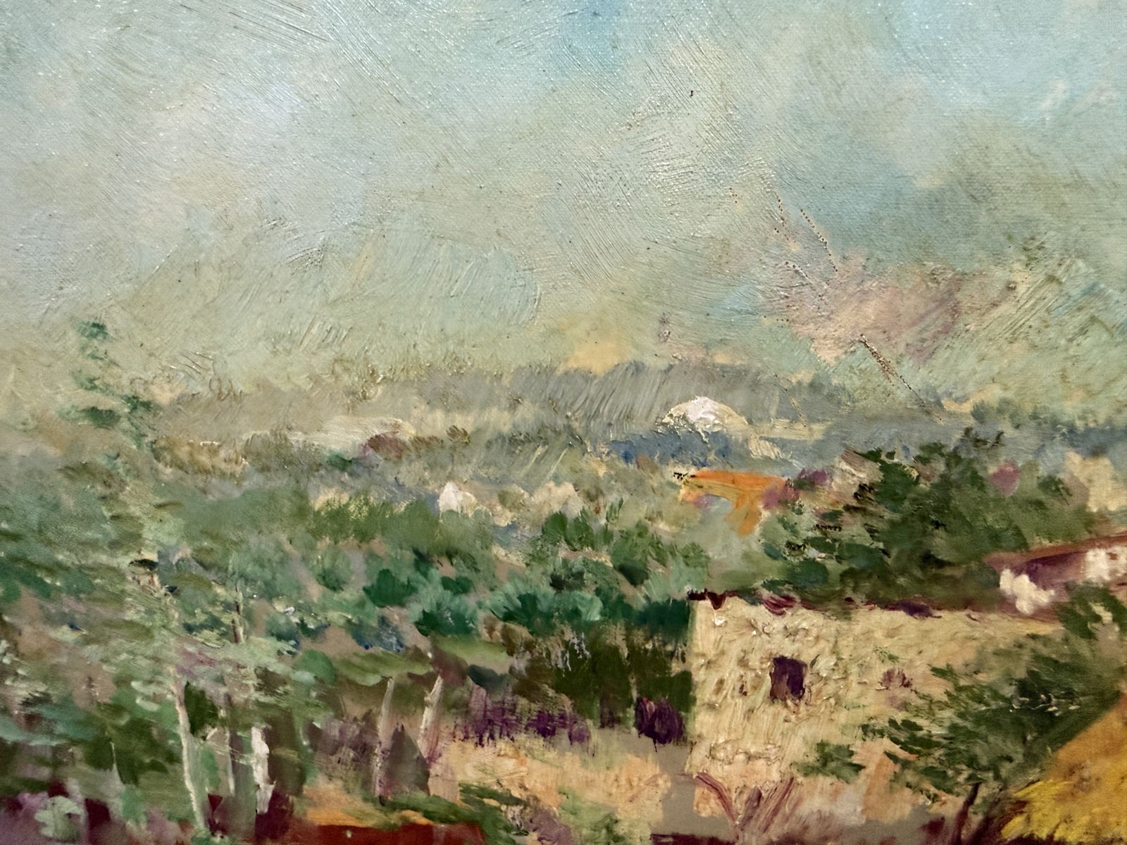 Ramón De Capmany I De Montaner Mediterranean Catalan Farmhouse Landscape Post Impressionist Oil Painting Spain 1973 photo for sale