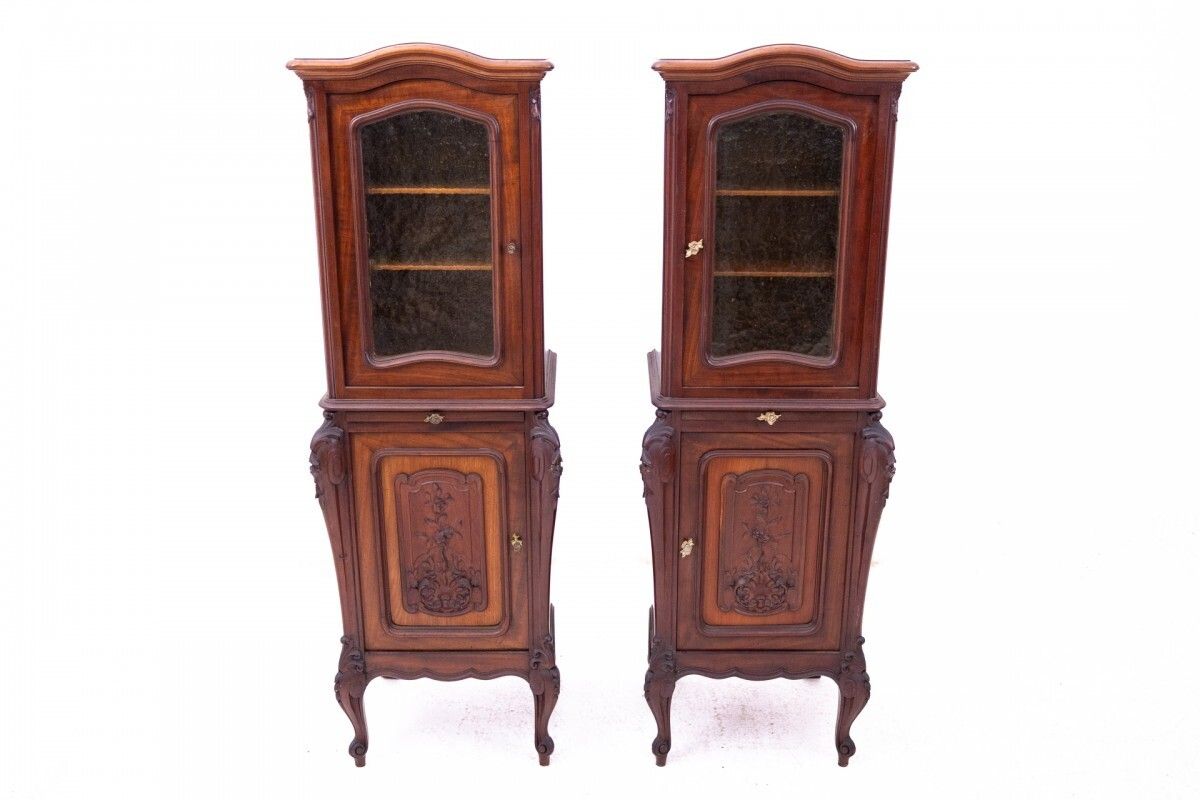 A Pair Of Interesting, Narrow Shop Windows, France, Circa 1900. photo for sale