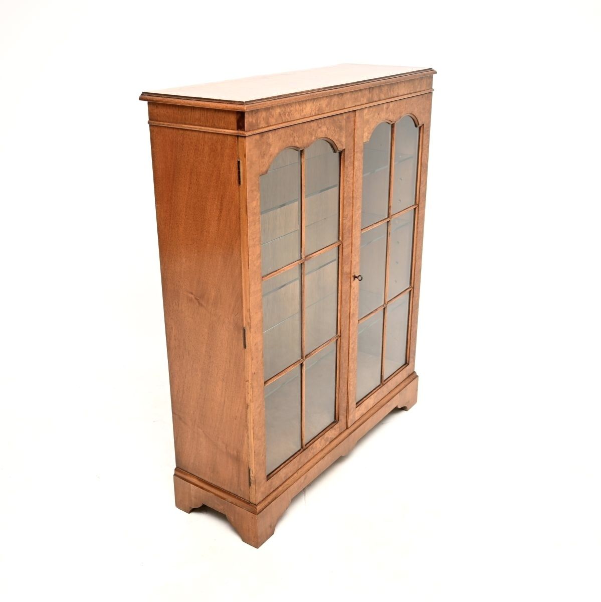 Antique Burr Walnut Bookcase, 1930s photo buy