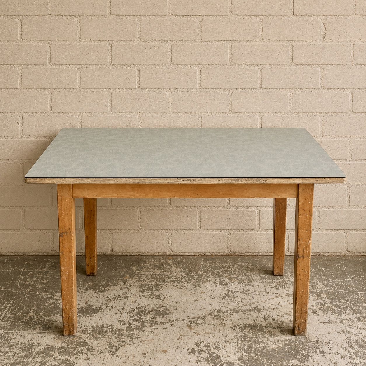 Mid Century Blue Floral Formica Kitchen Table | Retro Breakfast Table