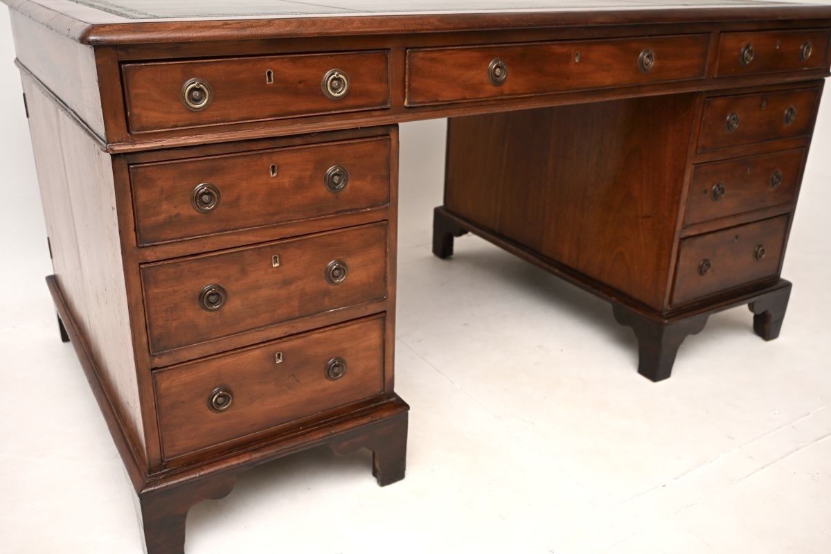 Antique Georgian Period Mahogany Leather Top Partners Desk photo buy