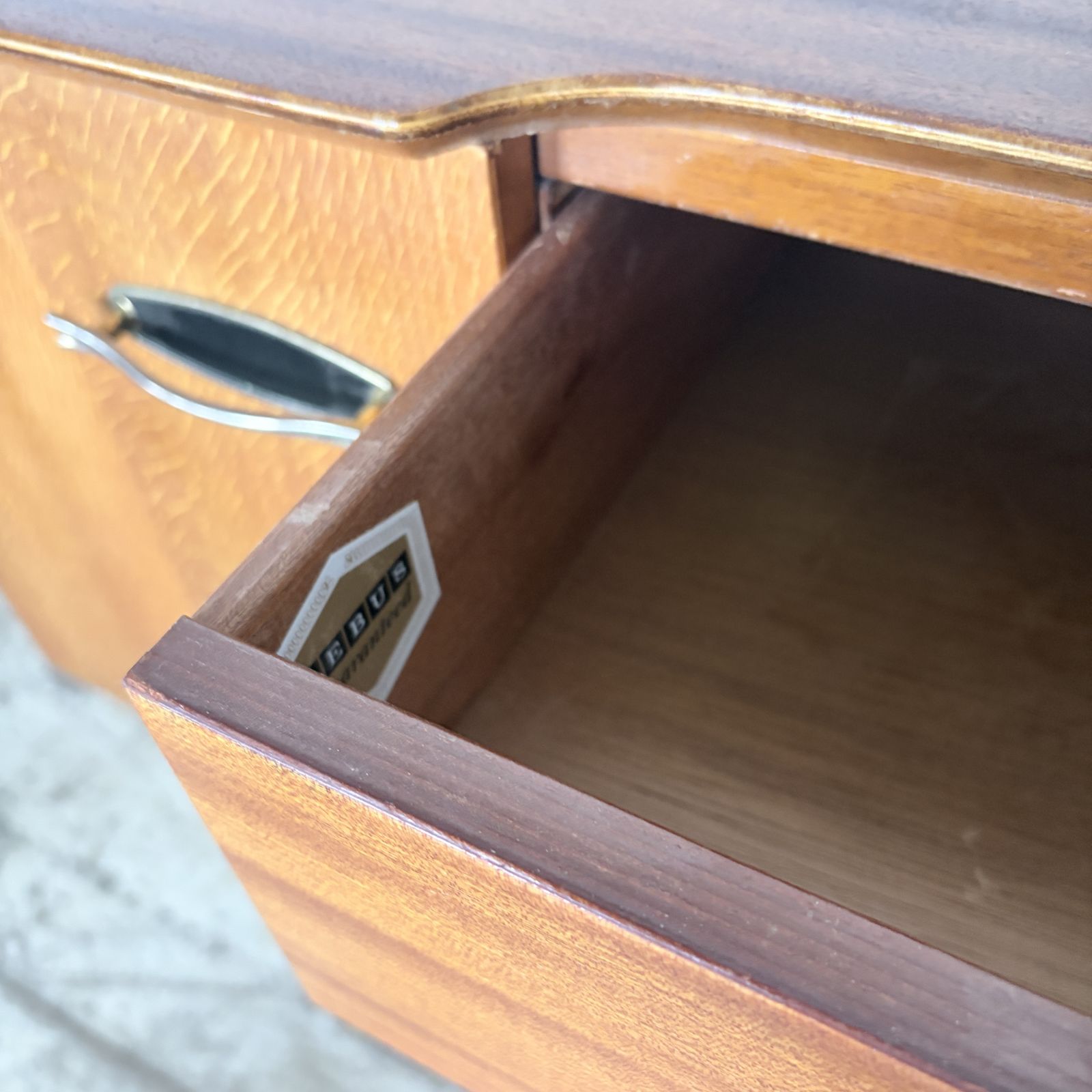 Harris Lebus Mid Century Teak & Oak Compact Sideboard photo for sale