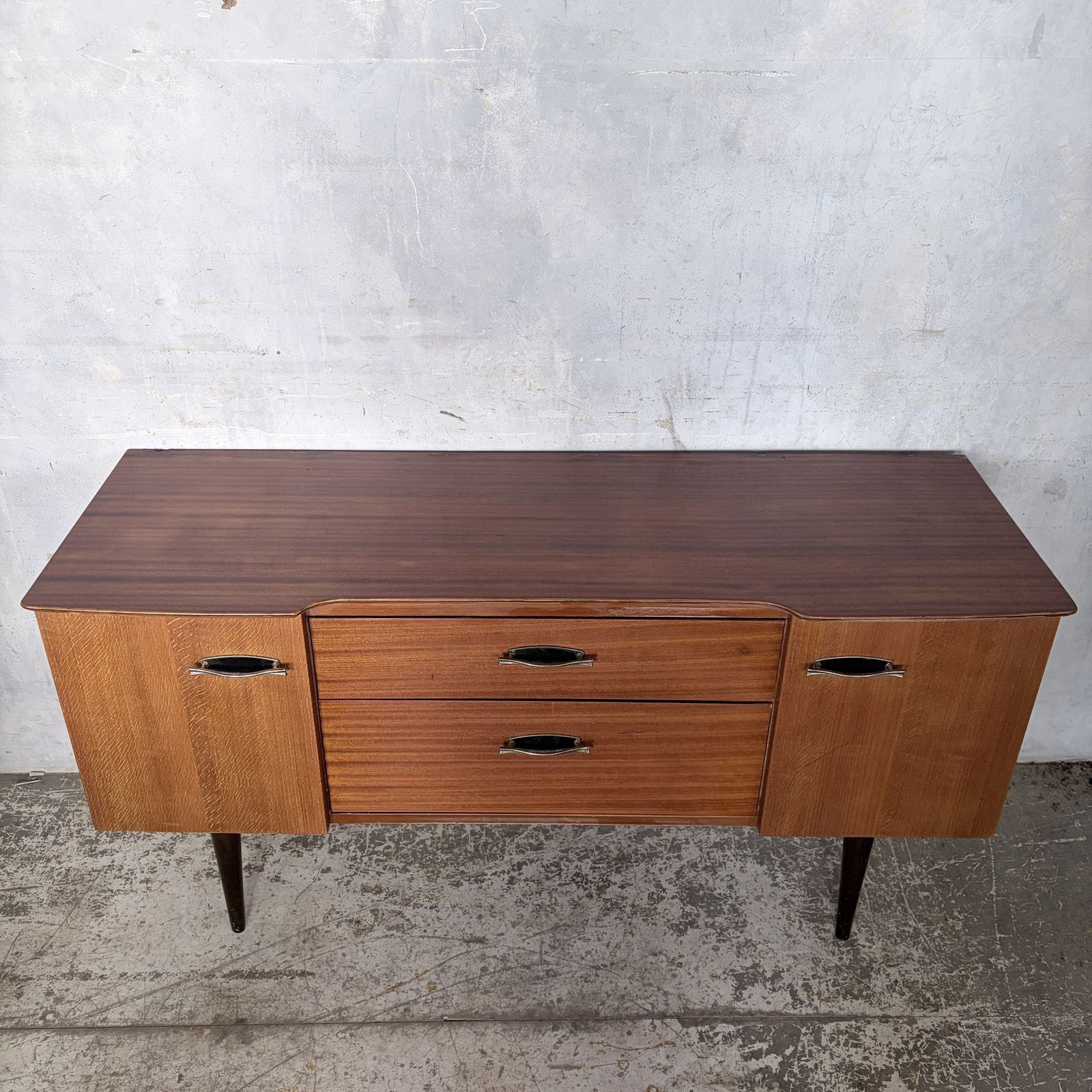 Harris Lebus Mid Century Teak & Oak Compact Sideboard photo Furniture