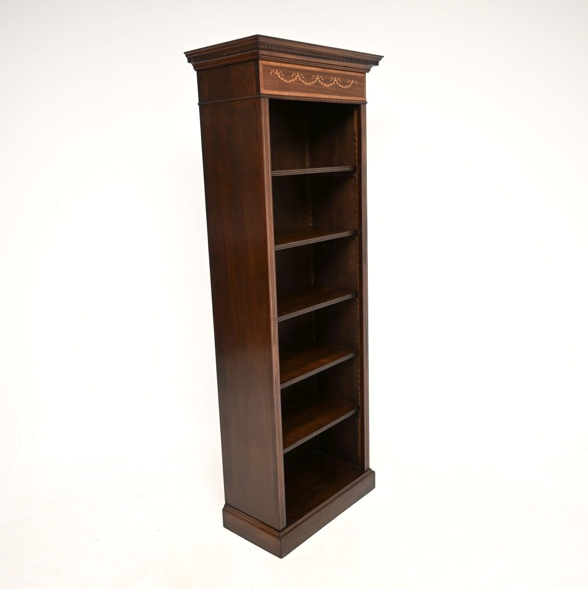 Antique Inlaid Mahogany Open Bookcase photo buy