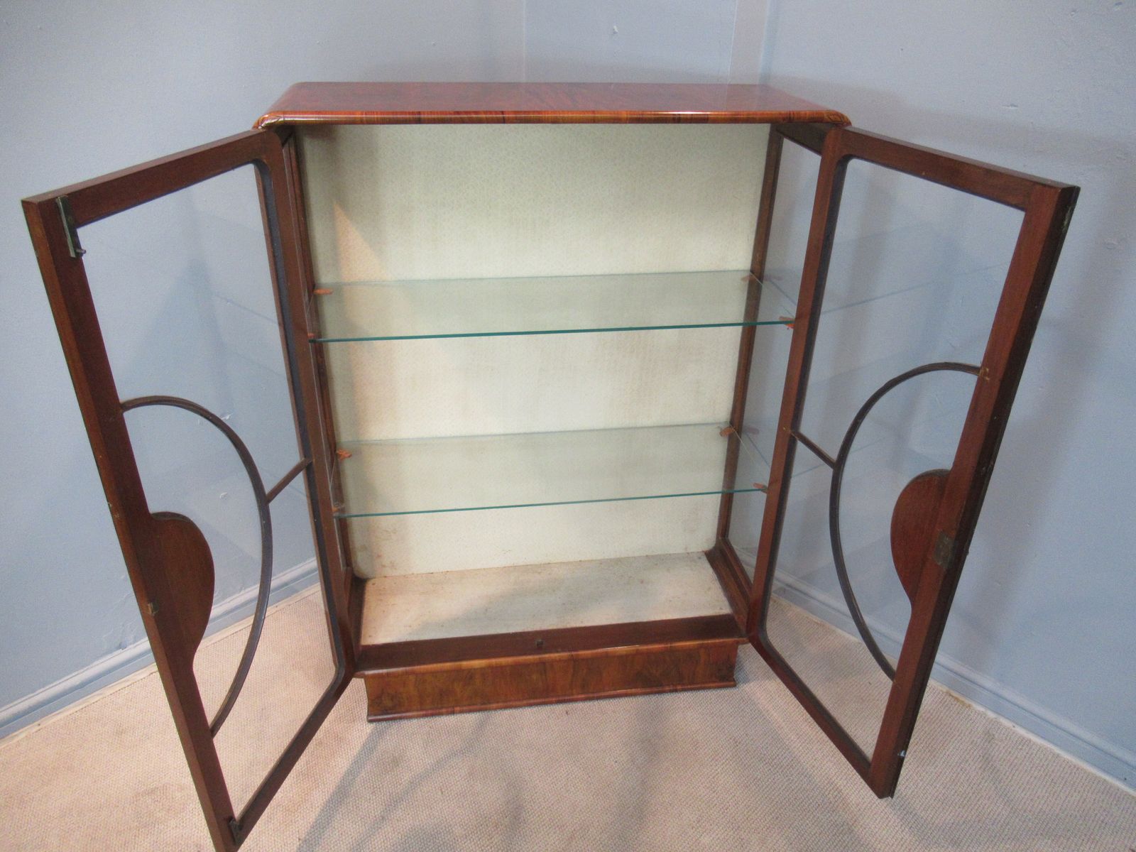photo furniture Art   Deco Period Walnut Display Cabinet
