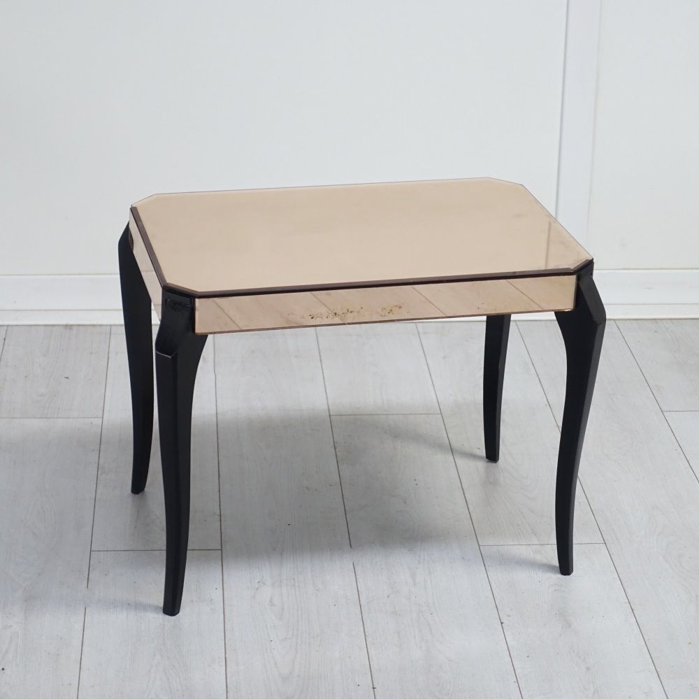 French Art Deco Mirrored Table 1930's photo furniture