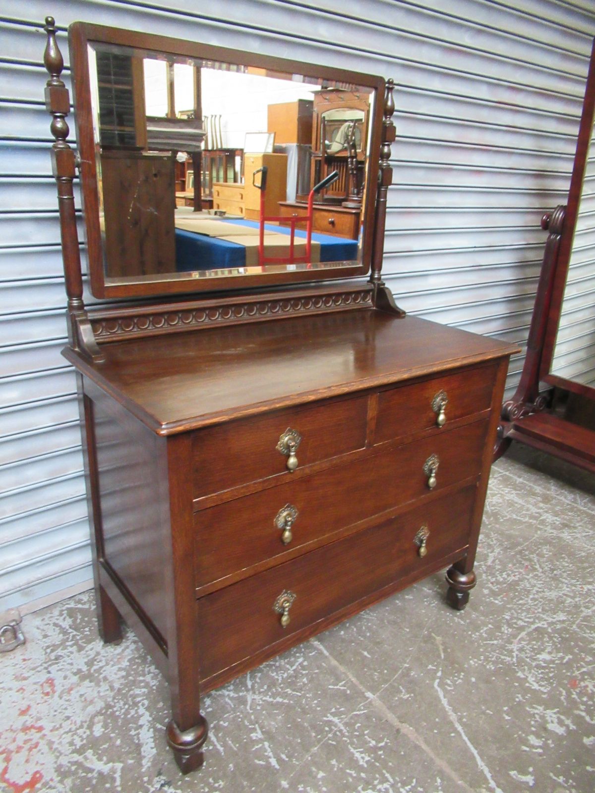 Vintage Oak  1930s Dressing Table