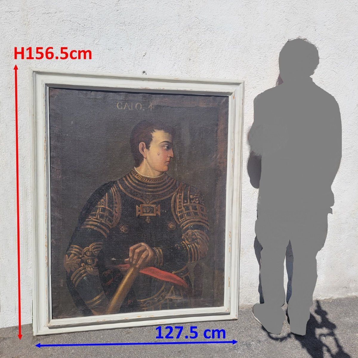 Portrait de Caligula, empereur, en armure, H. 156 cm, Italie, XVIIe siècle photo furniture