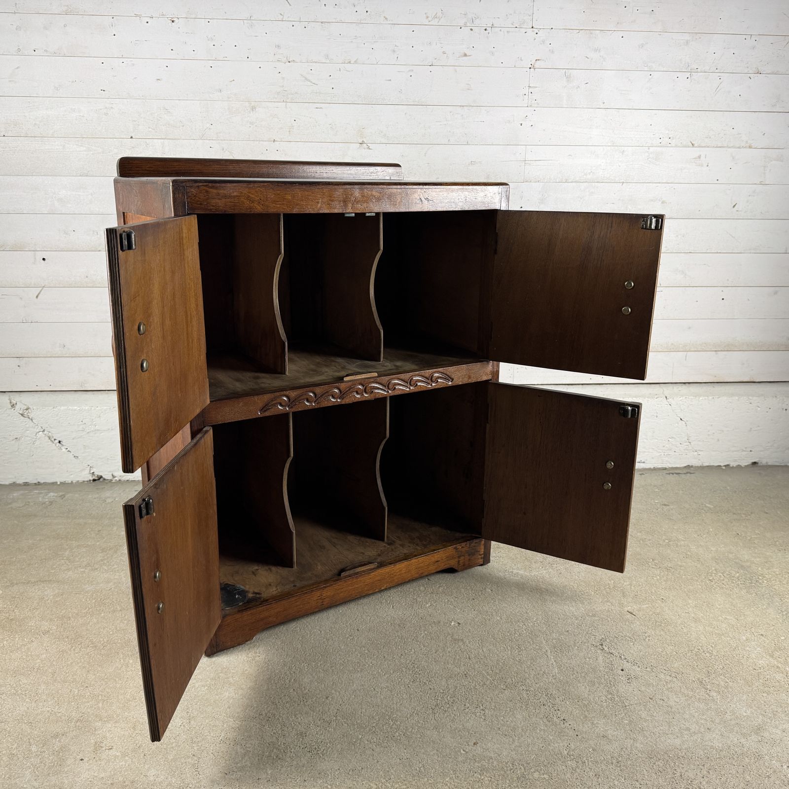 Antique Deco Oak Filing Cupboard photo for sale