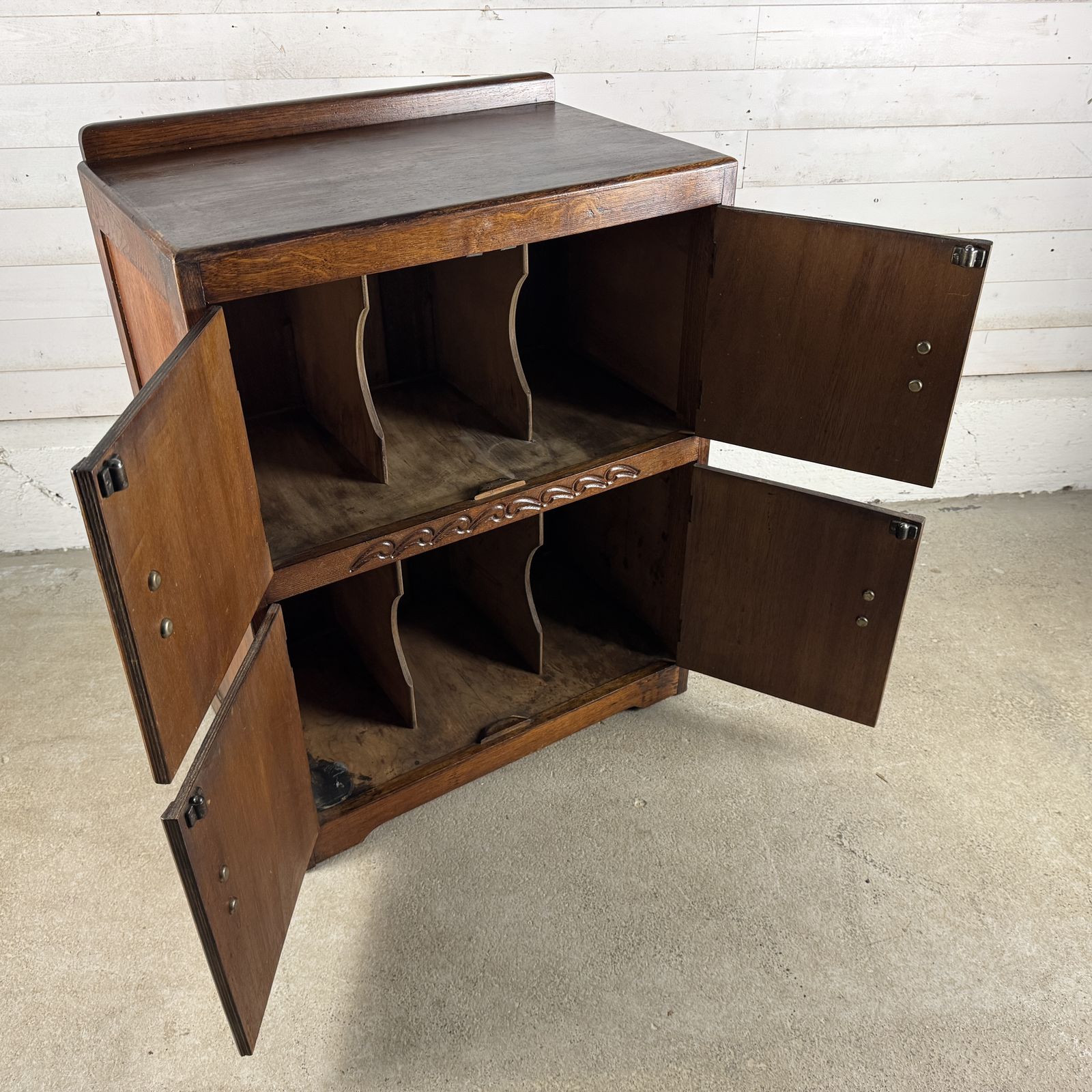 Antique Deco Oak Filing Cupboard photo Furniture