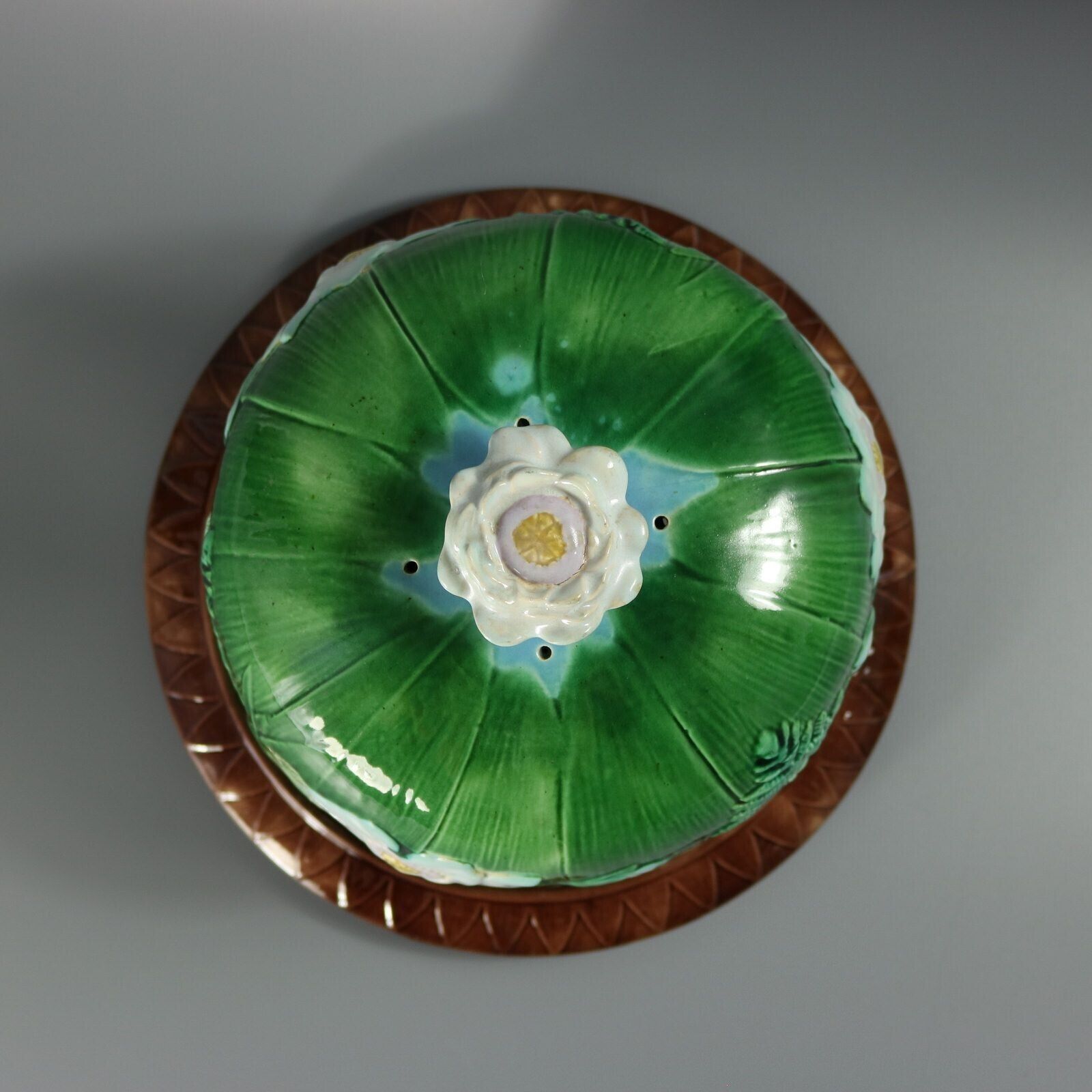 Holdcroft Majolica Pond Lily Cheese Dome And Stand photo 1225.0
