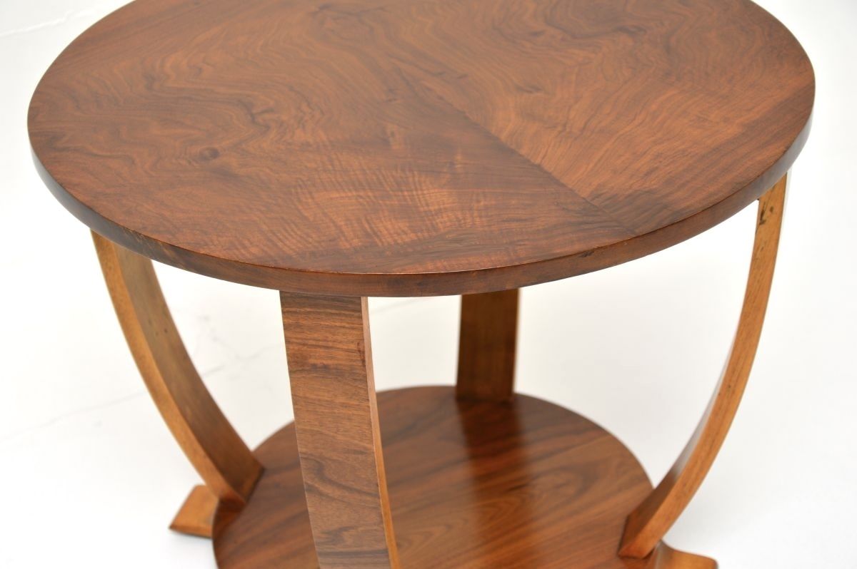 Art Deco Figured Walnut Occasional Side / Coffee Table photo vinterior