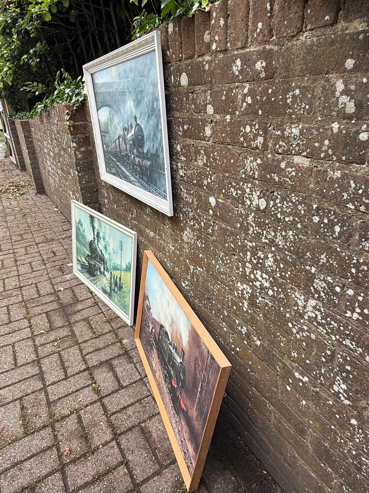 Retro Set Of Three Large Vintage Steam Train Railway Prints Framed   2 X Breckon And 1 X Hawkins photo buy
