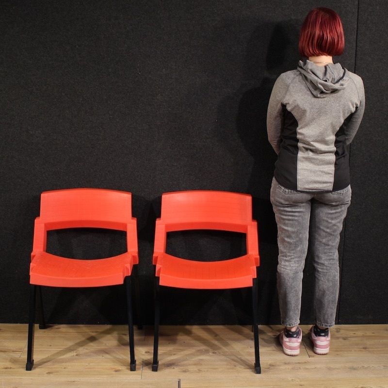 Paire de chaises City rouges par Lucci & Orlandini pour Lamm photo furniture