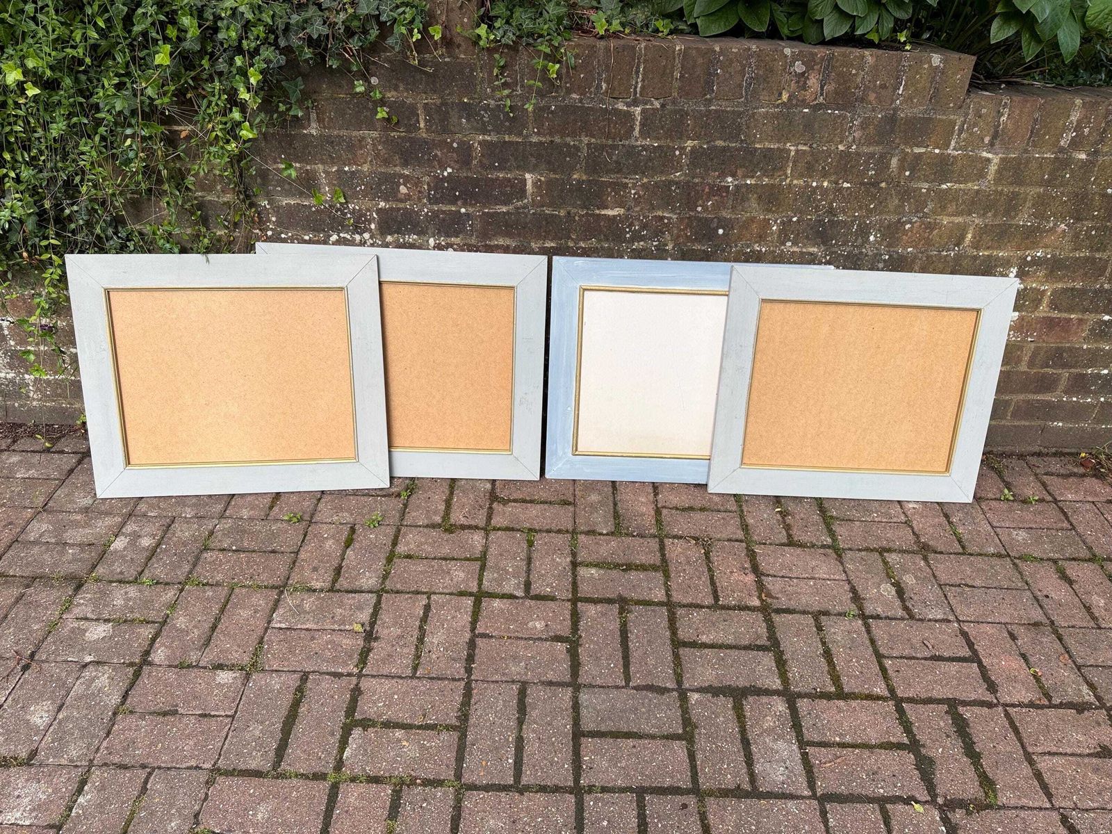 Set Of Four Large Shabby Chic Distressed Wooden Picture Frames photo for sale