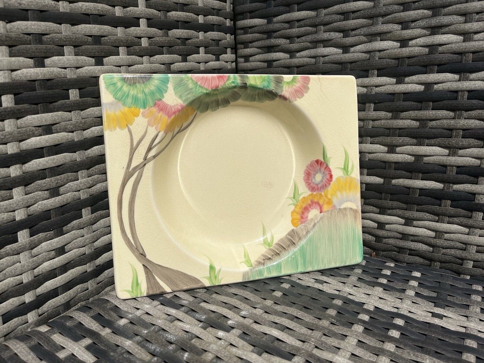 C1934 Art Deco Clarice Cliff Pottery Aurea Pattern 10.75" Biarritz Plate Dish photo 65.0